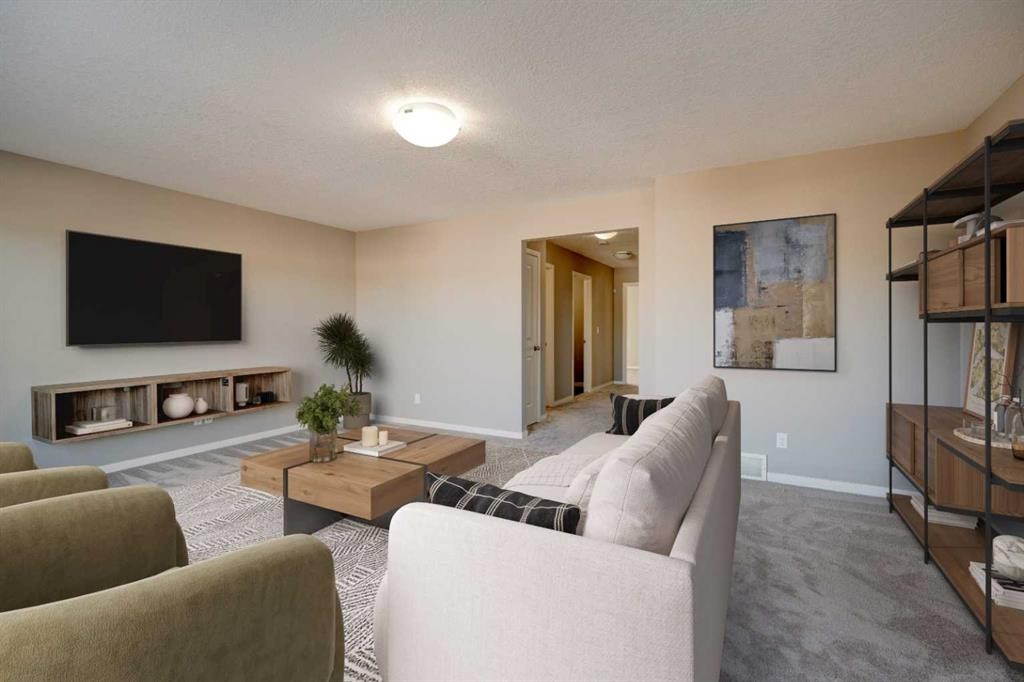 2016 Brightoncrest Green Se, Calgary, AB - Indoor Photo Showing Living Room With Fireplace