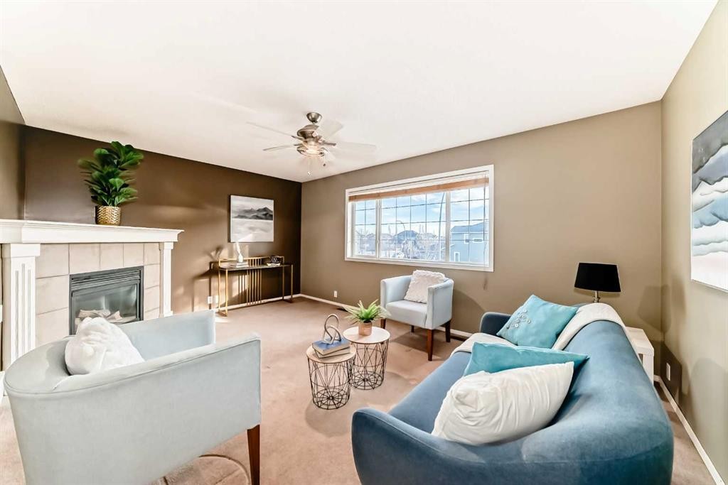 12774 Coventry Hills Way Ne, Calgary, AB - Indoor Photo Showing Living Room With Fireplace