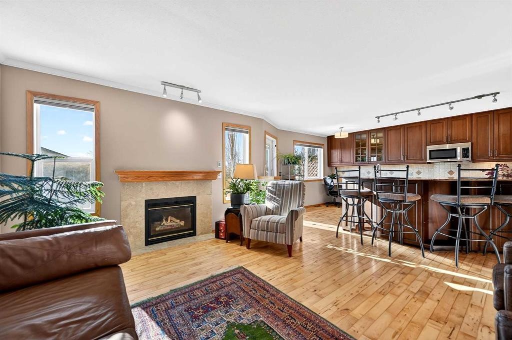 30 Tuscarora Way Nw, Calgary, AB - Indoor Photo Showing Living Room With Fireplace