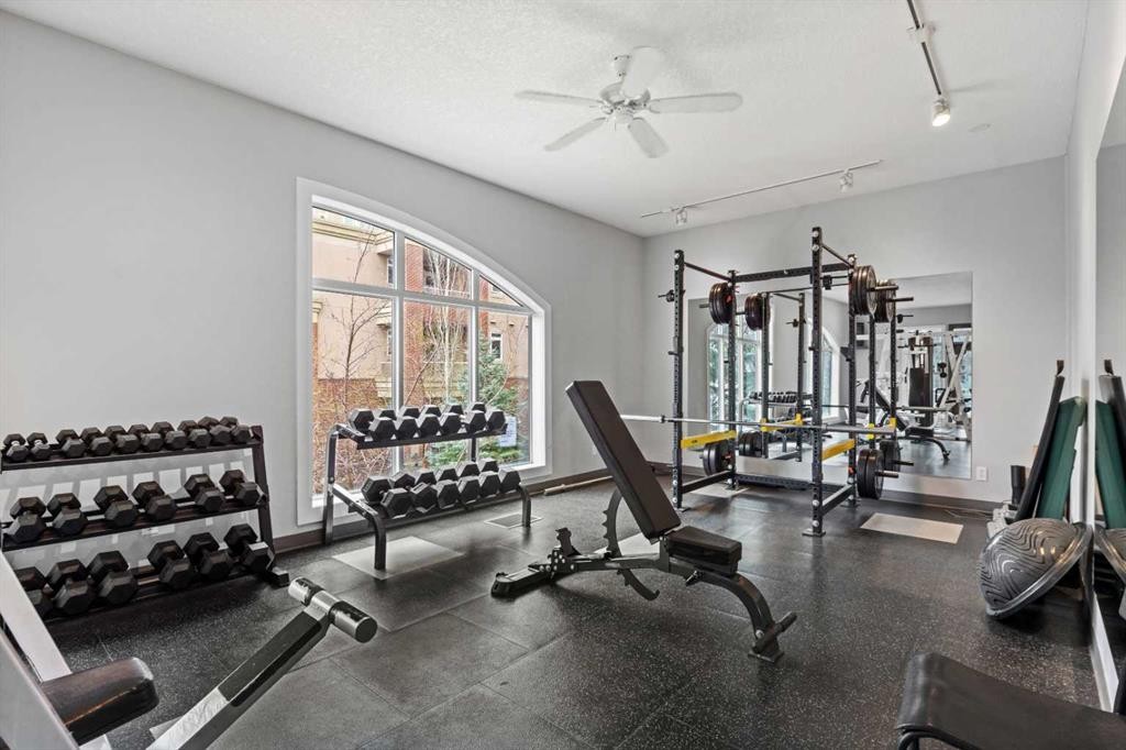 404-4 Hemlock Crescent Sw, Calgary, AB - Indoor Photo Showing Gym Room