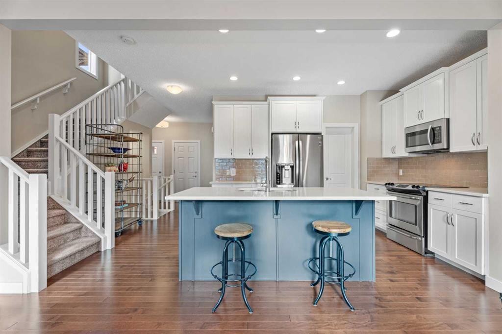 308 Chaparral Valley Way Se, Calgary, AB - Indoor Photo Showing Kitchen With Stainless Steel Kitchen With Upgraded Kitchen