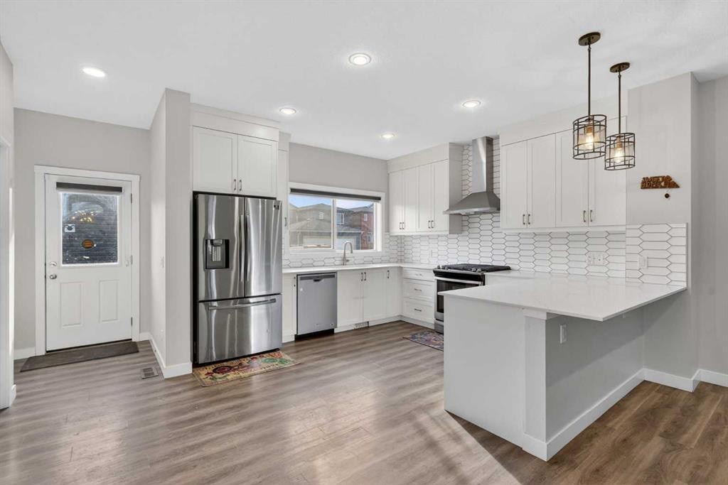 210 Cornerstone Crescent Ne, Calgary, AB - Indoor Photo Showing Kitchen With Stainless Steel Kitchen With Upgraded Kitchen