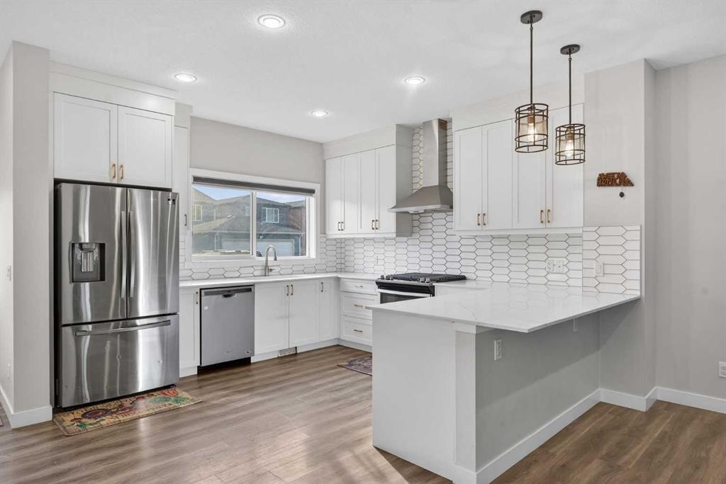 210 Cornerstone Crescent Ne, Calgary, AB - Indoor Photo Showing Kitchen With Stainless Steel Kitchen With Upgraded Kitchen