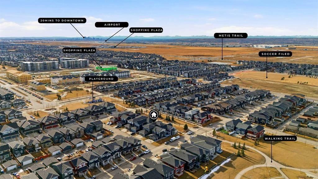 8 Redstone Passage Ne, Calgary, AB - Outdoor With View