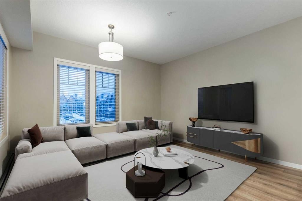 316-30 Mahogany Mews Se, Calgary, AB - Indoor Photo Showing Living Room