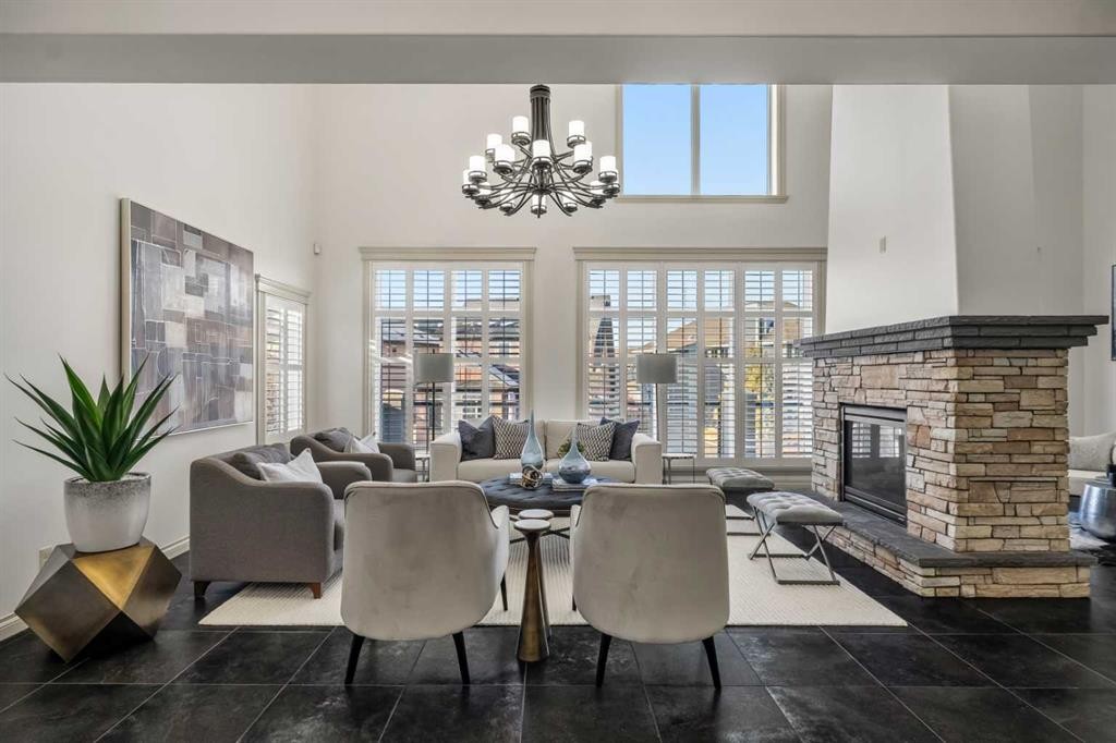 151 Mahogany Bay Se, Calgary, AB - Indoor With Fireplace