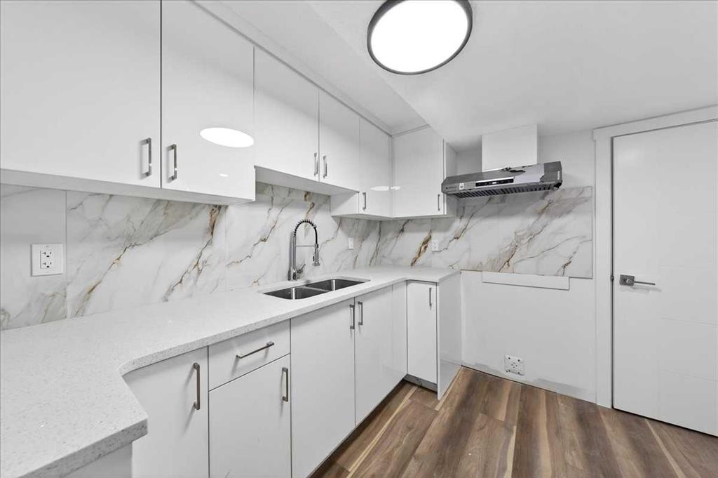 34 Saddlecrest Crescent Ne, Calgary, AB - Indoor Photo Showing Kitchen With Double Sink