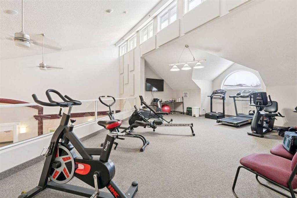 2327-1818 Simcoe Boulevard Sw, Calgary, AB - Indoor Photo Showing Gym Room