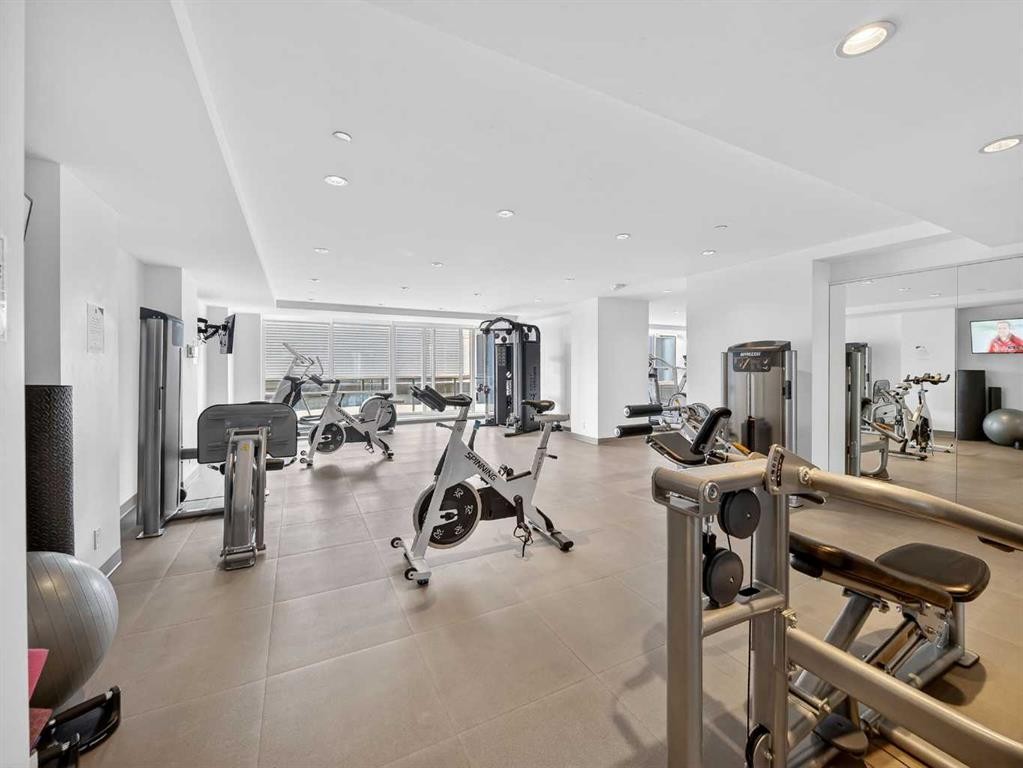 802-615 6 Avenue Se, Calgary, AB - Indoor Photo Showing Gym Room