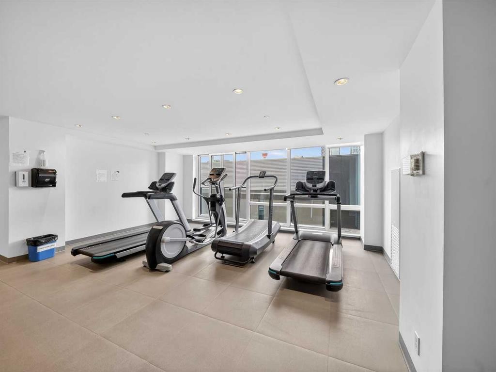 802-615 6 Avenue Se, Calgary, AB - Indoor Photo Showing Gym Room