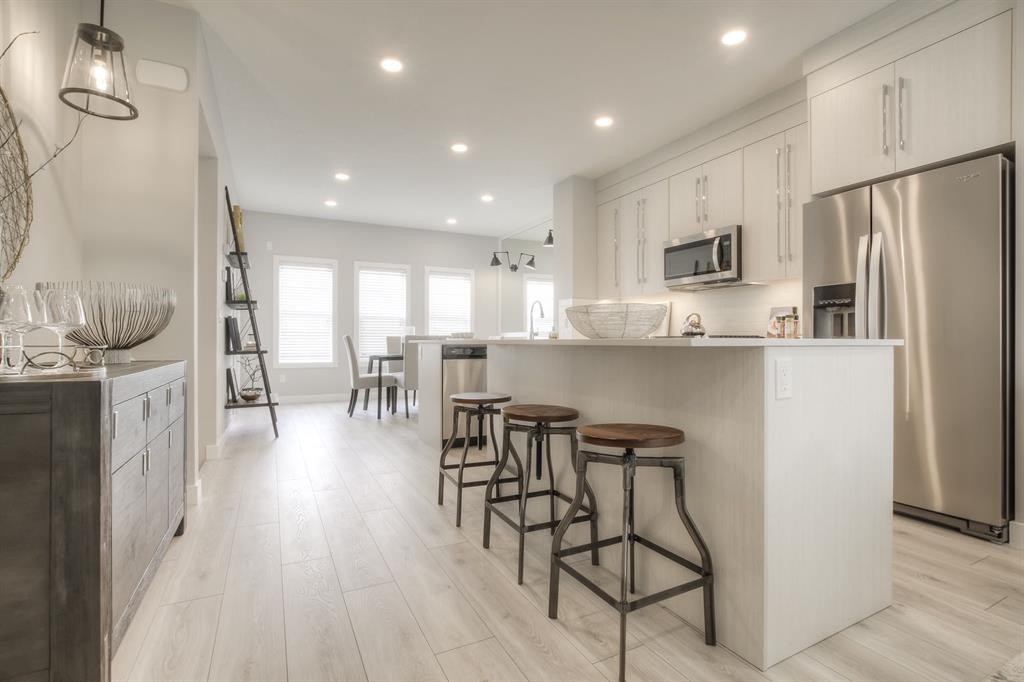 134 Rangeview Path Se, Calgary, AB - Indoor Photo Showing Kitchen With Stainless Steel Kitchen With Upgraded Kitchen