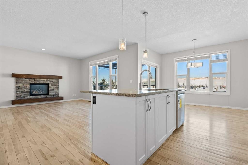 2148 Brightoncrest Green Se, Calgary, AB - Indoor With Fireplace