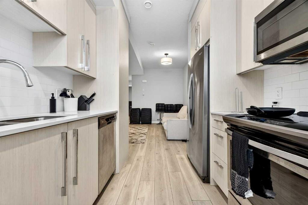 1220 Cornerstone Way Ne, Calgary, AB - Indoor Photo Showing Kitchen With Stainless Steel Kitchen With Upgraded Kitchen