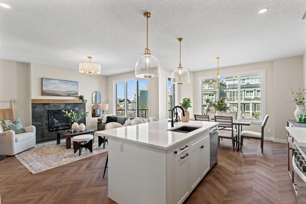 47 Sundown Crescent, Cochrane, AB - Indoor With Fireplace