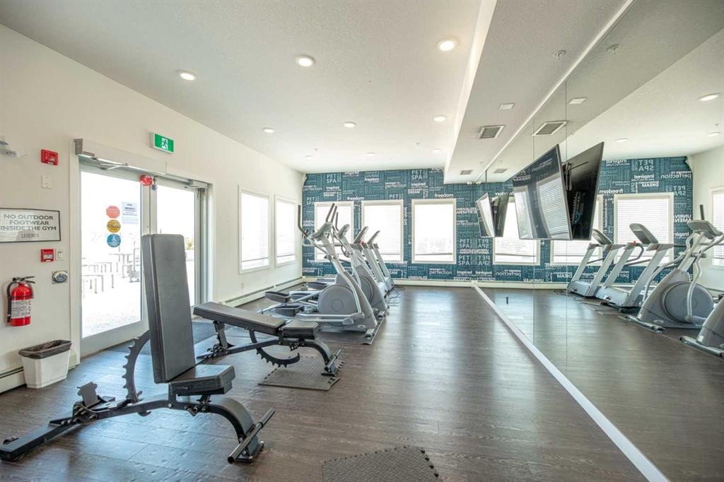 2126-76 Cornerstone Passage Ne, Calgary, AB - Indoor Photo Showing Gym Room
