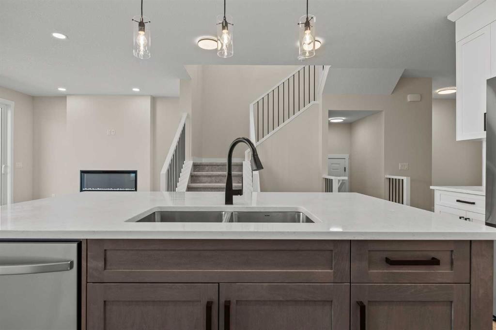 462 Kinniburgh Loop, Chestermere, AB - Indoor Photo Showing Kitchen With Double Sink