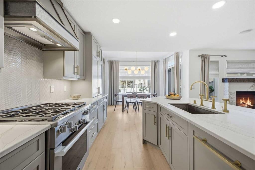 153 Cougarstone Common Sw, Calgary, AB - Indoor Photo Showing Kitchen With Upgraded Kitchen