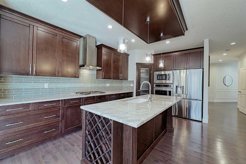 72 Sage Meadows Circle Nw, Calgary, AB - Indoor Photo Showing Kitchen With Stainless Steel Kitchen With Upgraded Kitchen