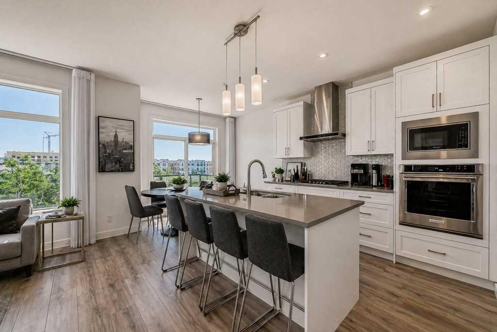 53 Spring Creek Common Sw, Calgary, AB - Indoor Photo Showing Kitchen With Stainless Steel Kitchen With Upgraded Kitchen