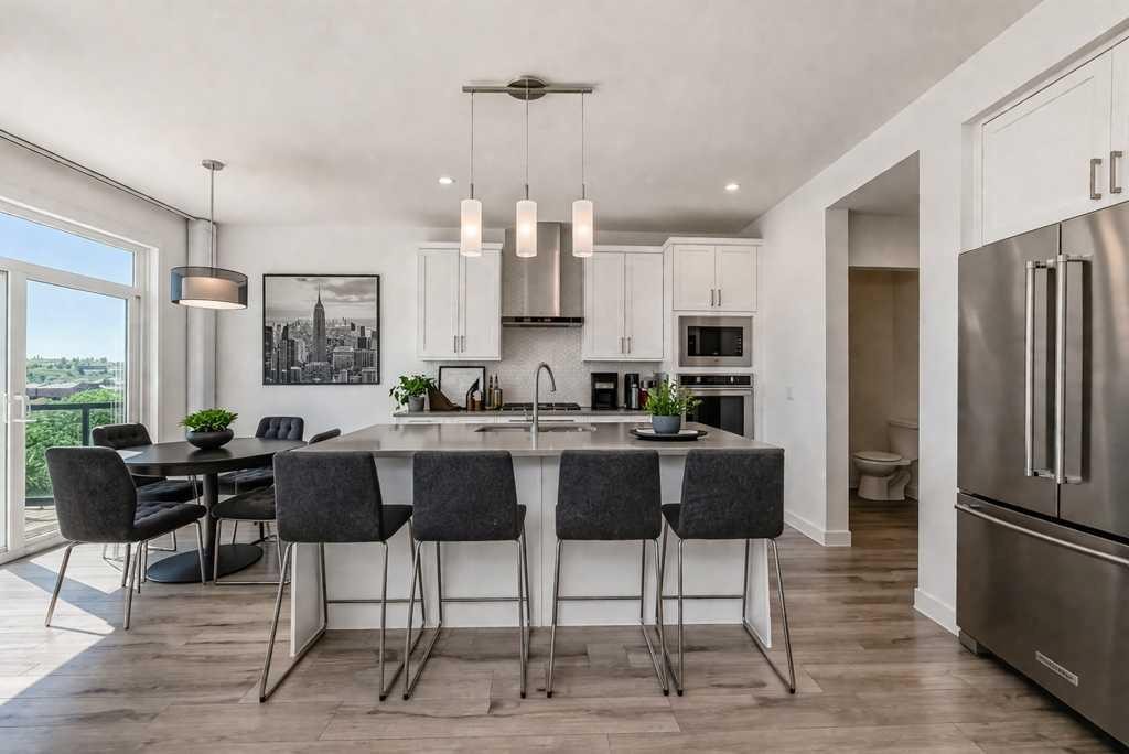 53 Spring Creek Common Sw, Calgary, AB - Indoor Photo Showing Kitchen With Stainless Steel Kitchen With Upgraded Kitchen
