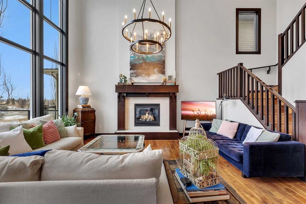 70 Chaparral Valley Square Se, Calgary, AB - Indoor Photo Showing Living Room With Fireplace