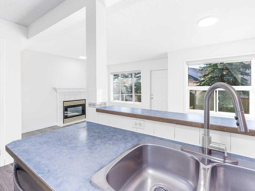 100 Catalina Circle Ne, Calgary, AB - Indoor Photo Showing Kitchen With Fireplace With Double Sink