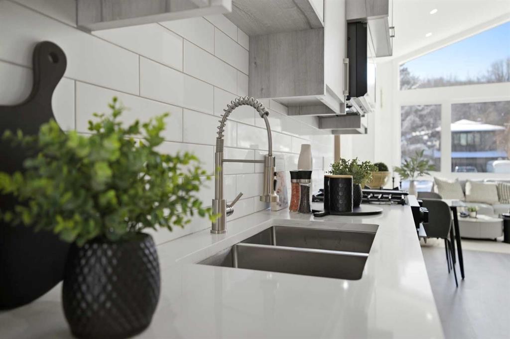 8520 33 Avenue Nw, Calgary, AB - Indoor Photo Showing Kitchen With Double Sink