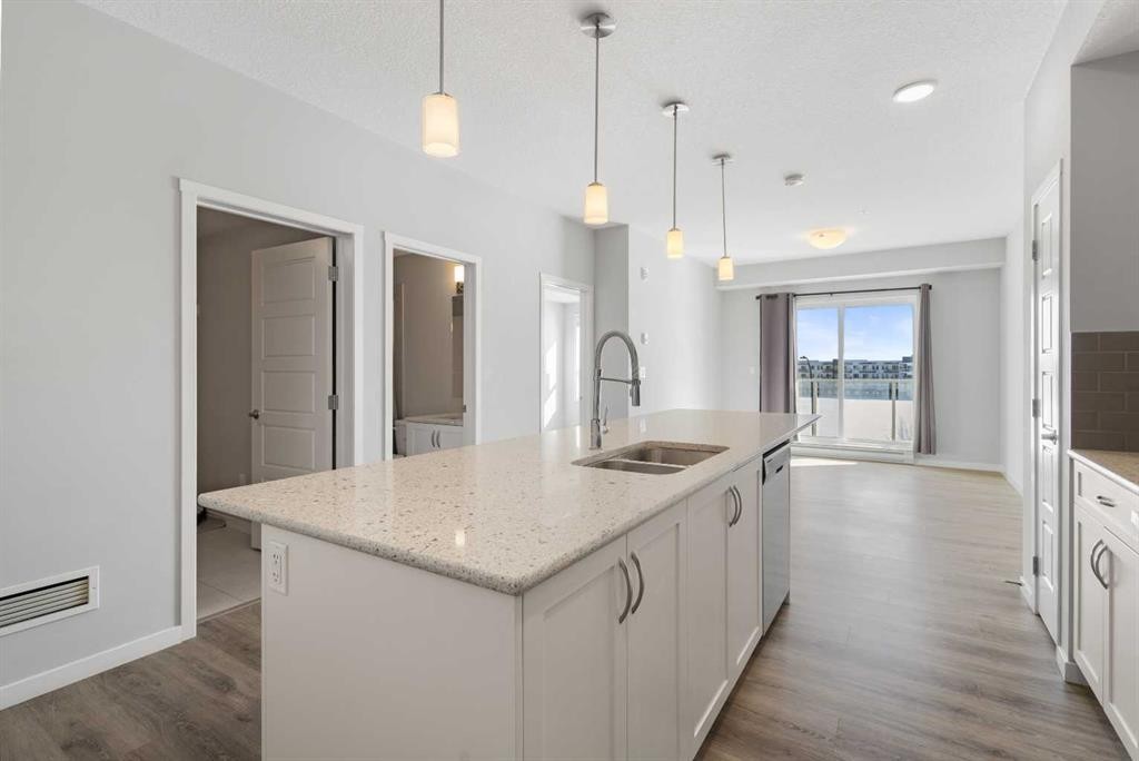 305-20 Seton Park Se, Calgary, AB - Indoor Photo Showing Kitchen With Double Sink With Upgraded Kitchen