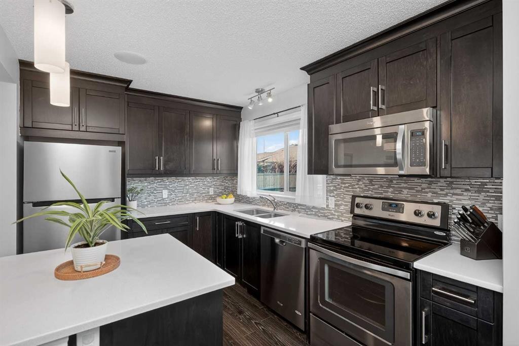 61 Auburn Meadows View Se, Calgary, AB - Indoor Photo Showing Kitchen With Stainless Steel Kitchen With Double Sink With Upgraded Kitchen