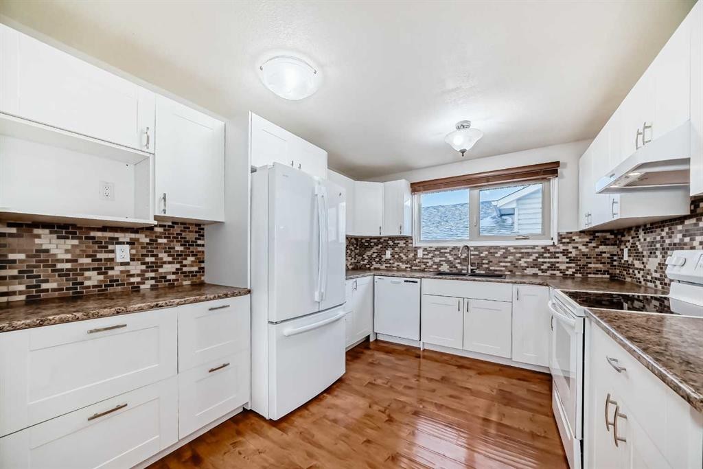 72 Whitehaven Road Ne, Calgary, AB - Indoor Photo Showing Kitchen With Double Sink