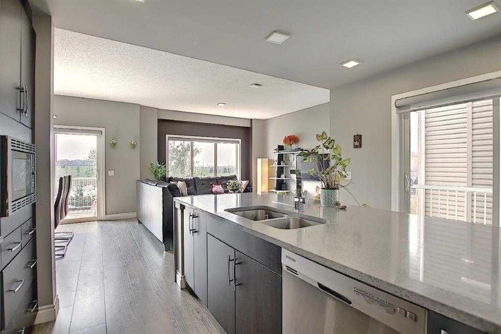 45 Redstone Drive Ne, Calgary, AB - Indoor Photo Showing Kitchen With Double Sink With Upgraded Kitchen