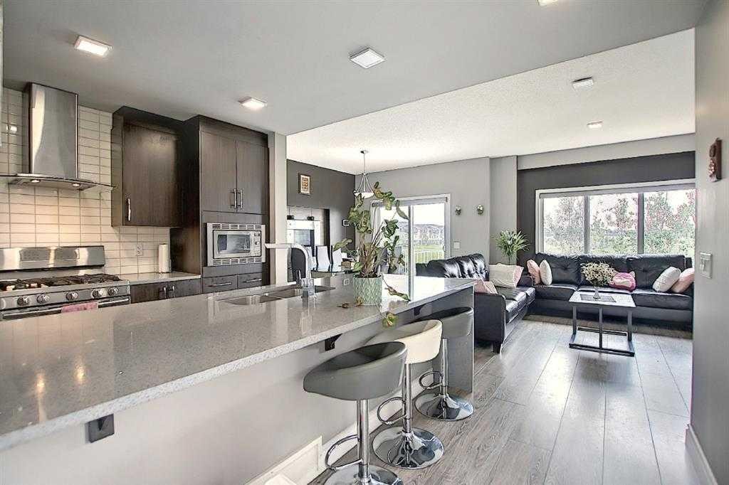 45 Redstone Drive Ne, Calgary, AB - Indoor Photo Showing Kitchen With Upgraded Kitchen
