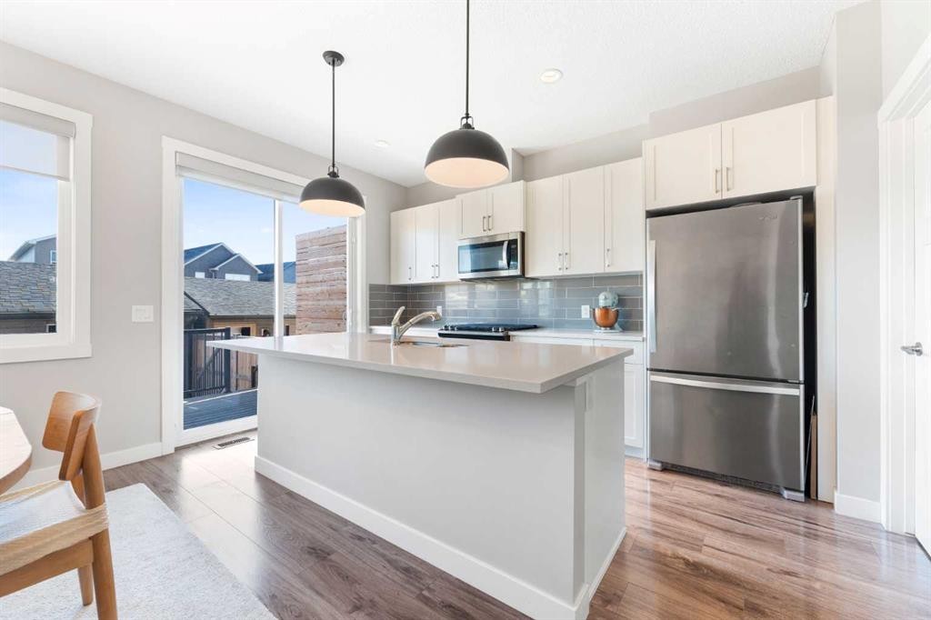 24 Seton Grove Se, Calgary, AB - Indoor Photo Showing Kitchen With Stainless Steel Kitchen With Upgraded Kitchen