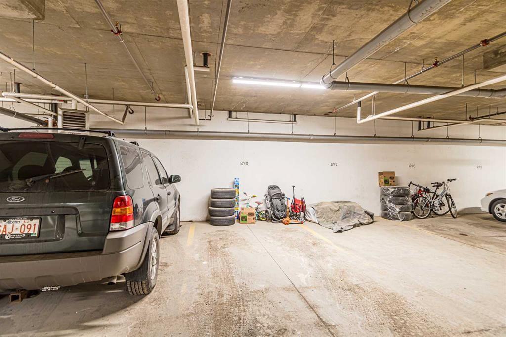 302-2300 Evanston Square Nw, Calgary, AB - Indoor Photo Showing Garage