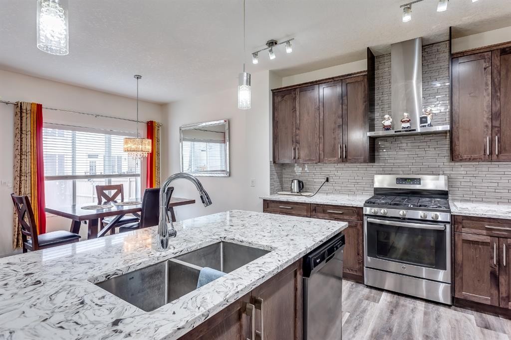 379 Skyview Shores Manor Ne, Calgary, AB - Indoor Photo Showing Kitchen With Double Sink With Upgraded Kitchen