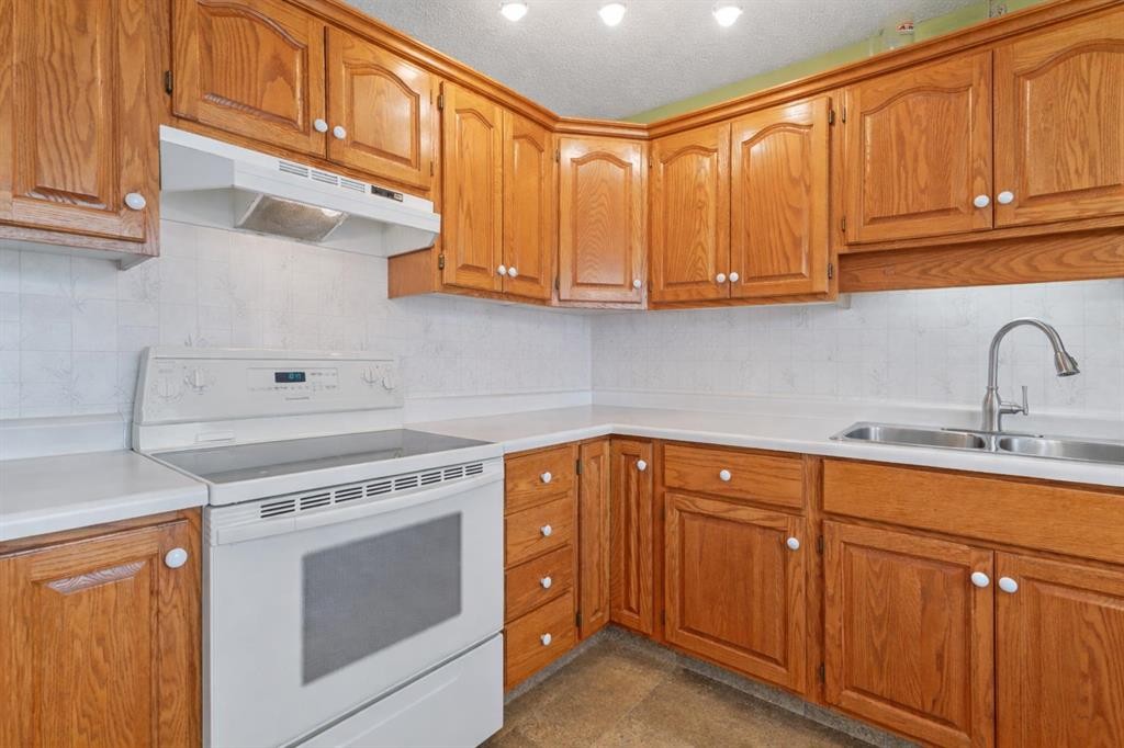 13 Park Ln Place, Strathmore, AB - Indoor Photo Showing Kitchen With Double Sink
