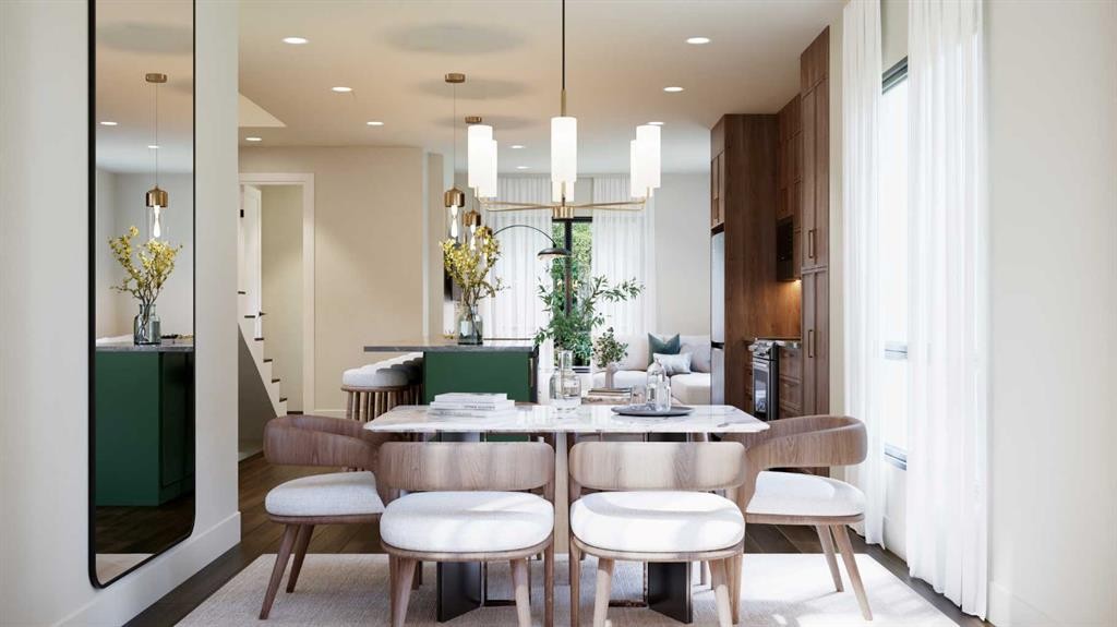 105-3720 Quesnay Wood Drive Sw, Calgary, AB - Indoor Photo Showing Dining Room