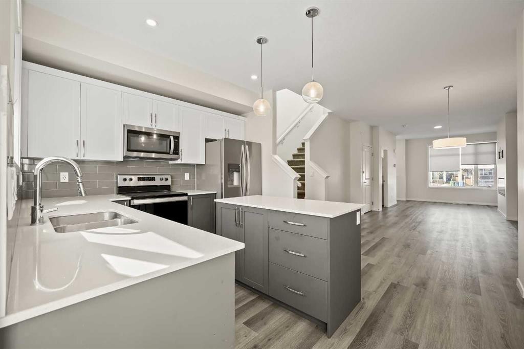 1224 Cornerstone Boulevard Ne, Calgary, AB - Indoor Photo Showing Kitchen With Double Sink With Upgraded Kitchen