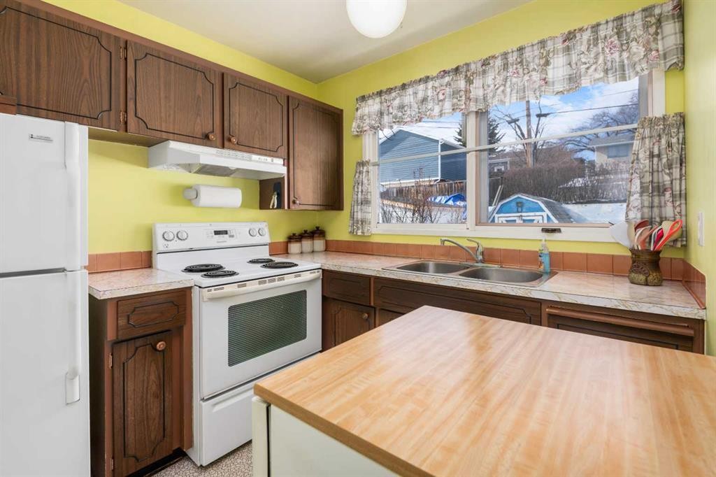 5039 Nemiskam Road Nw, Calgary, AB - Indoor Photo Showing Kitchen With Double Sink