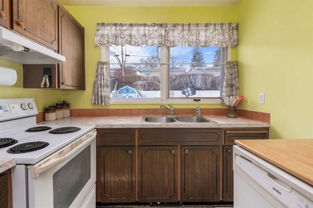 5039 Nemiskam Road Nw, Calgary, AB - Indoor Photo Showing Kitchen With Double Sink