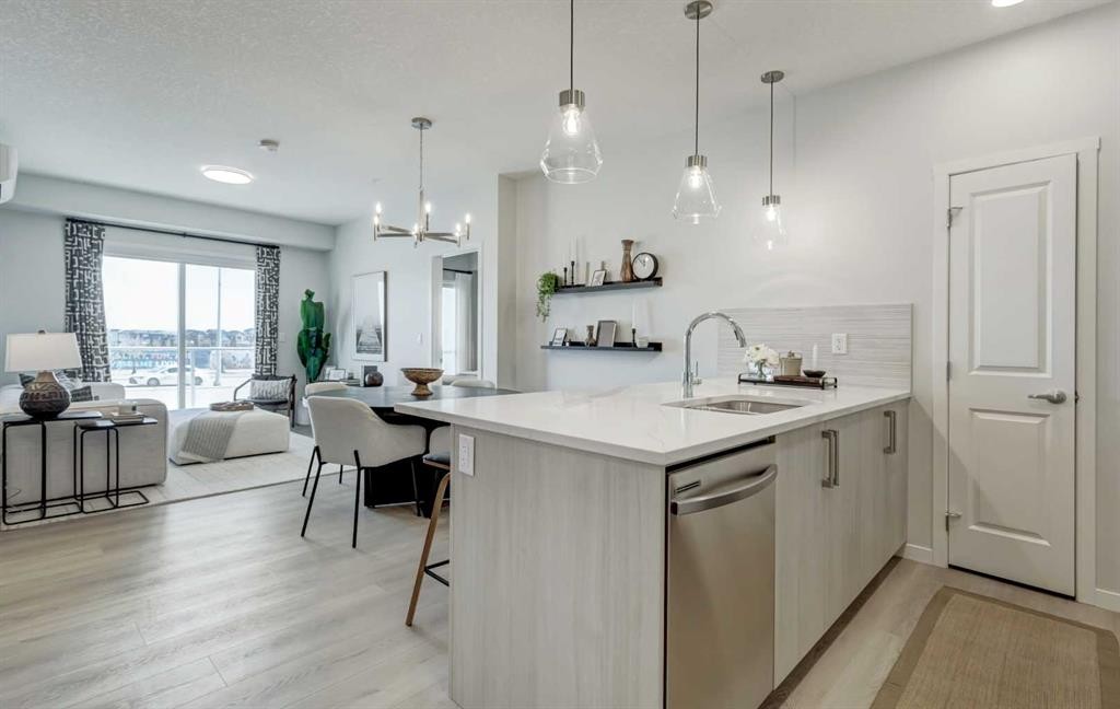 2111-20295 Seton Way Se, Calgary, AB - Indoor Photo Showing Kitchen With Upgraded Kitchen