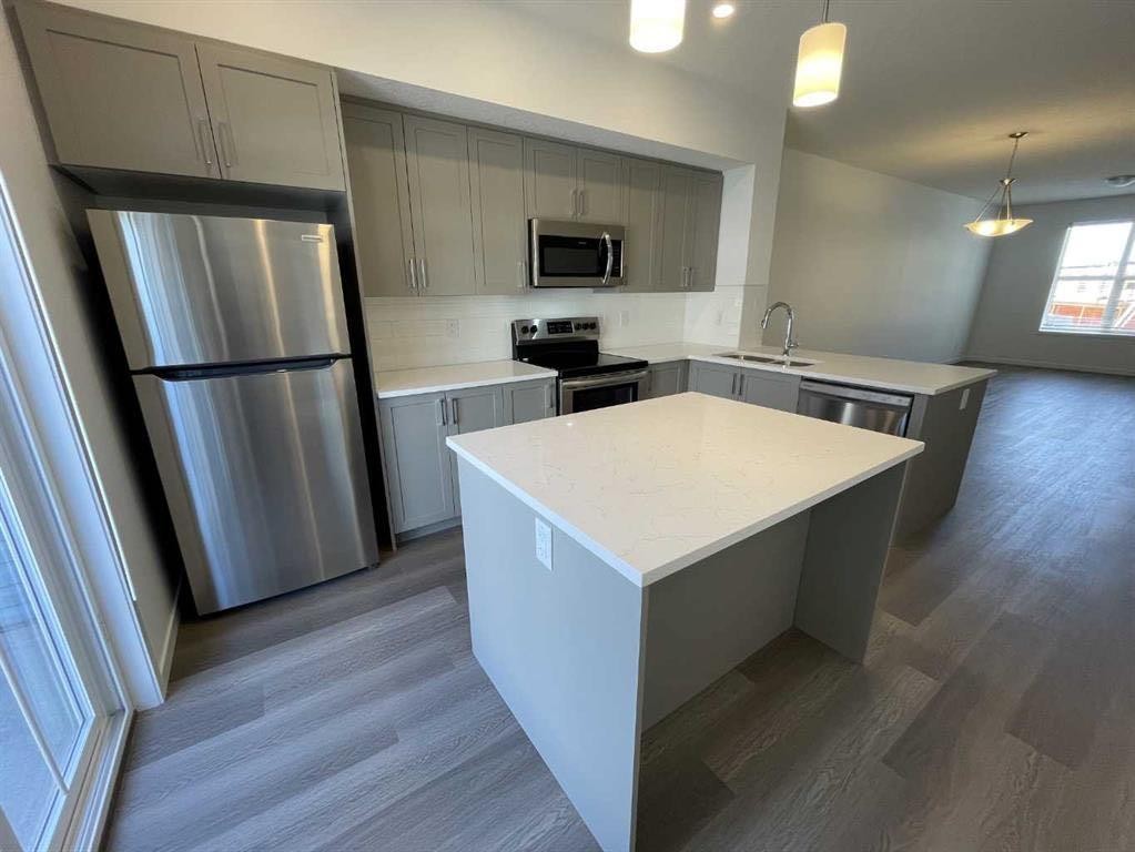 505 Copperstone Manor Se, Calgary, AB - Indoor Photo Showing Kitchen With Stainless Steel Kitchen With Upgraded Kitchen