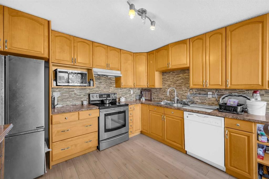 48 Faldale Close Ne, Calgary, AB - Indoor Photo Showing Kitchen With Double Sink