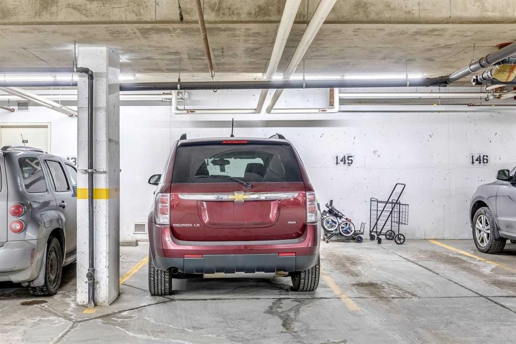 110-37 Prestwick Drive Se, Calgary, AB - Indoor Photo Showing Garage