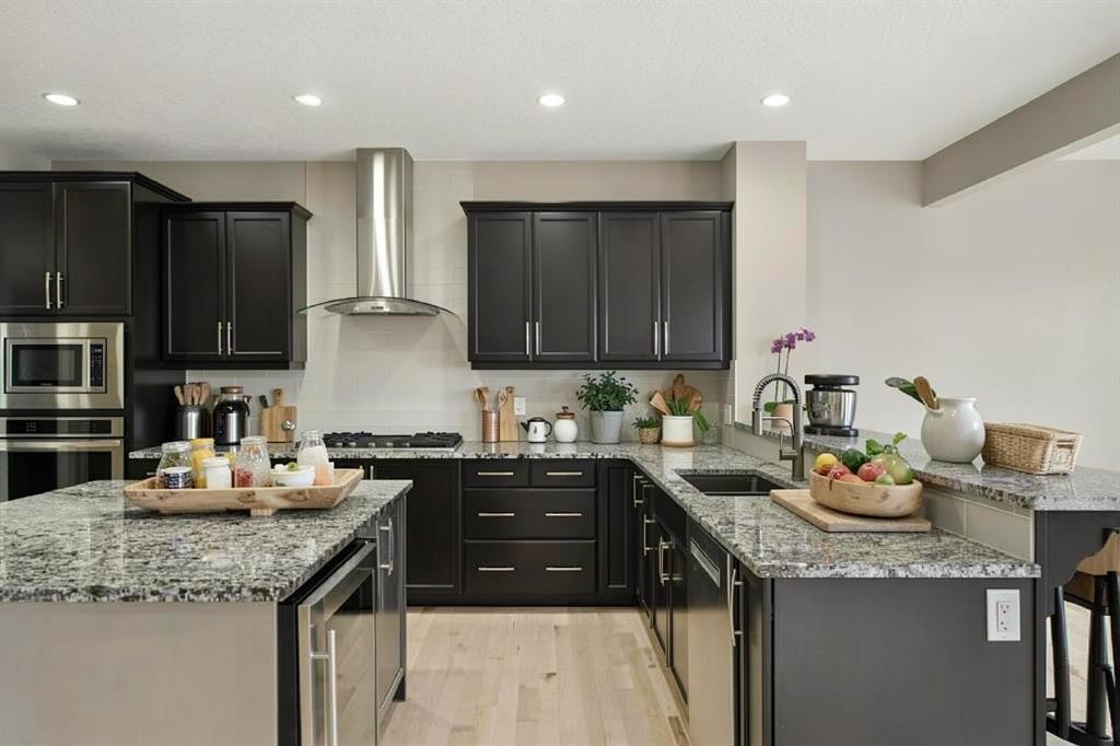 54 Auburn Crest Way Se, Calgary, AB - Indoor Photo Showing Kitchen With Double Sink With Upgraded Kitchen