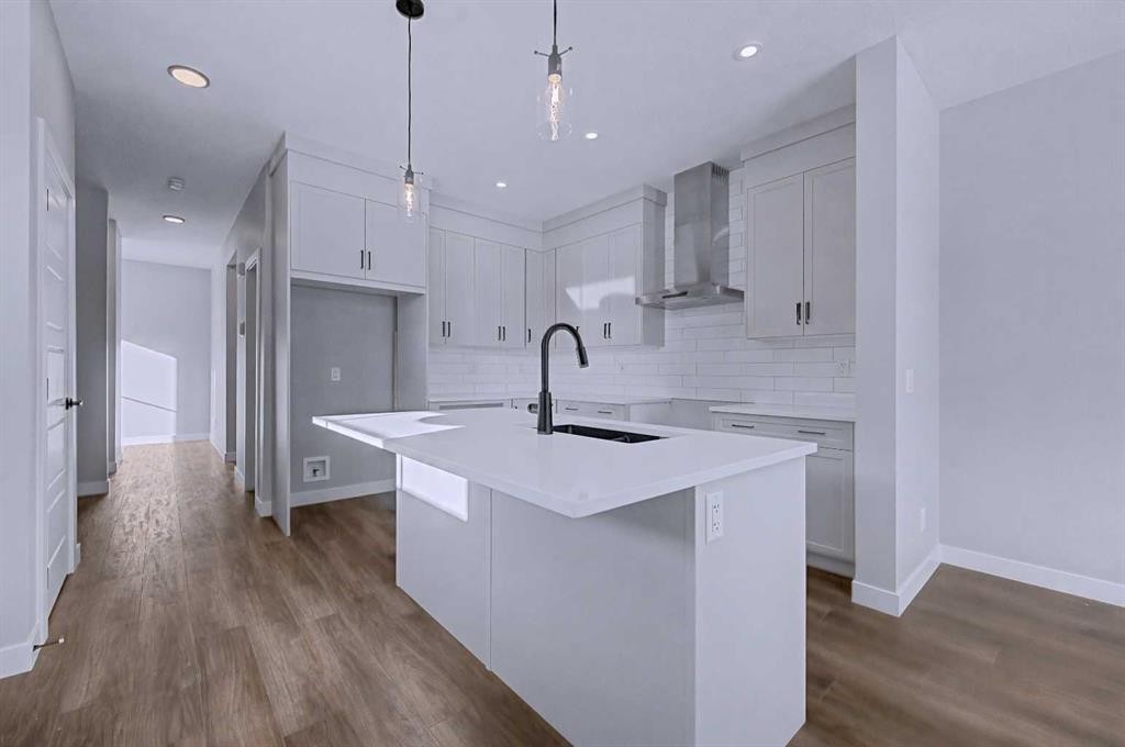 41 Ambleton Boulevard Nw, Calgary, AB - Indoor Photo Showing Kitchen With Upgraded Kitchen