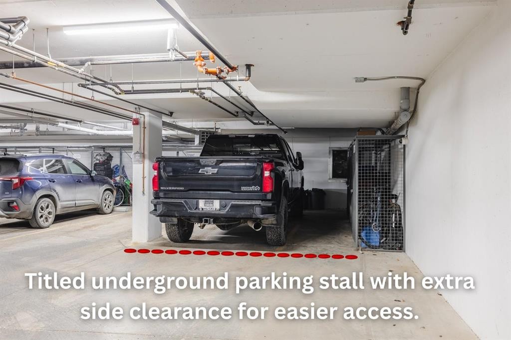 210-25 Walgrove Walk Se, Calgary, AB - Indoor Photo Showing Garage