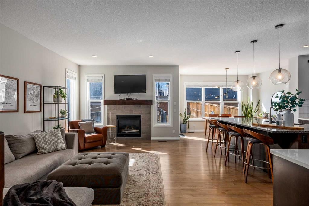 192 Nolanhurst Heights Nw, Calgary, AB - Indoor Photo Showing Living Room With Fireplace