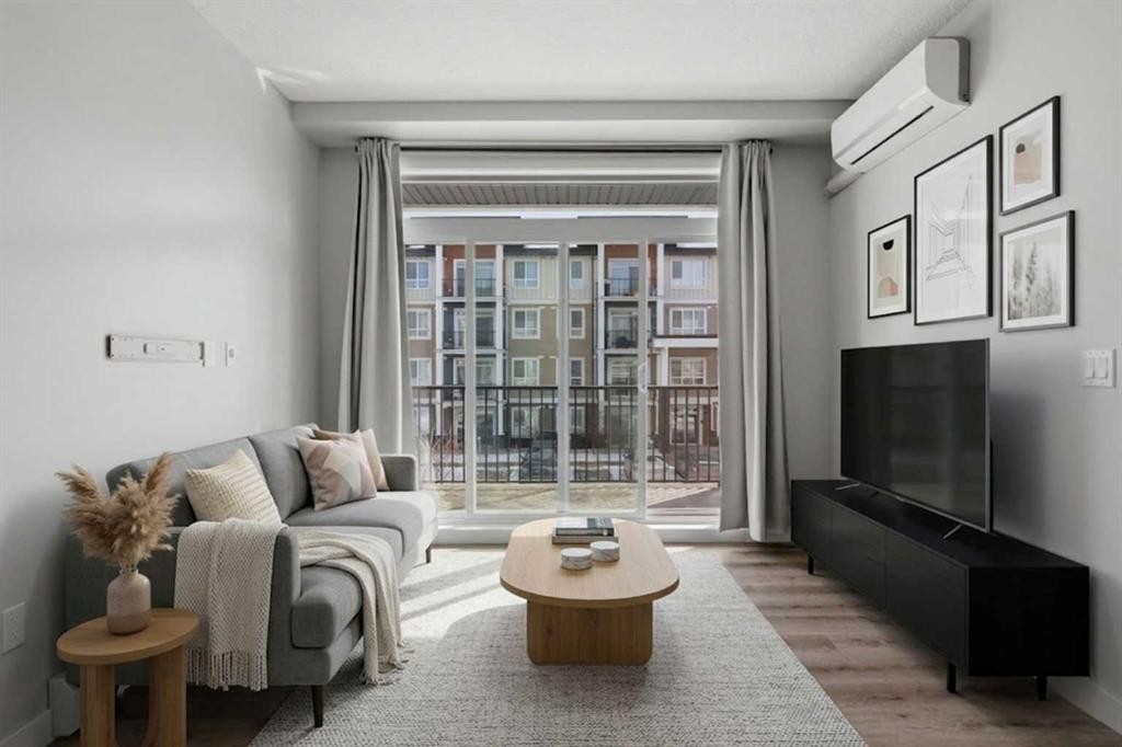 213-20 Walgrove Walk Se, Calgary, AB - Indoor Photo Showing Living Room