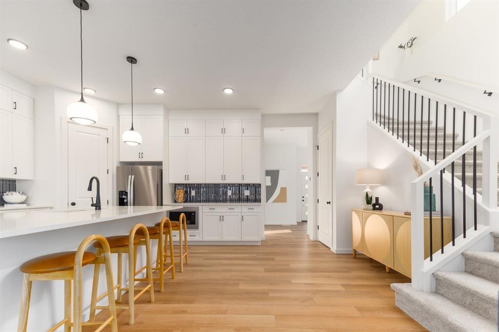 80 Creekside Path Sw, Calgary, AB - Indoor Photo Showing Kitchen With Upgraded Kitchen